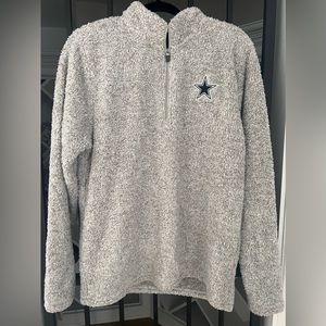 Gray Pullover Sherpa 1/4 Zip with Star Logo